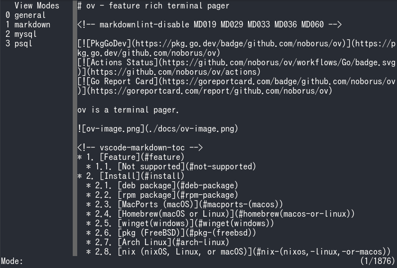 view mode sidebar