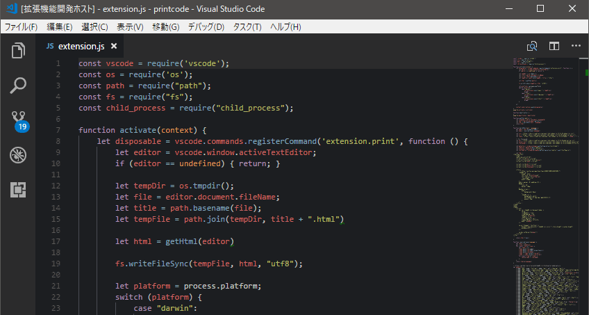 ms visual studio code print