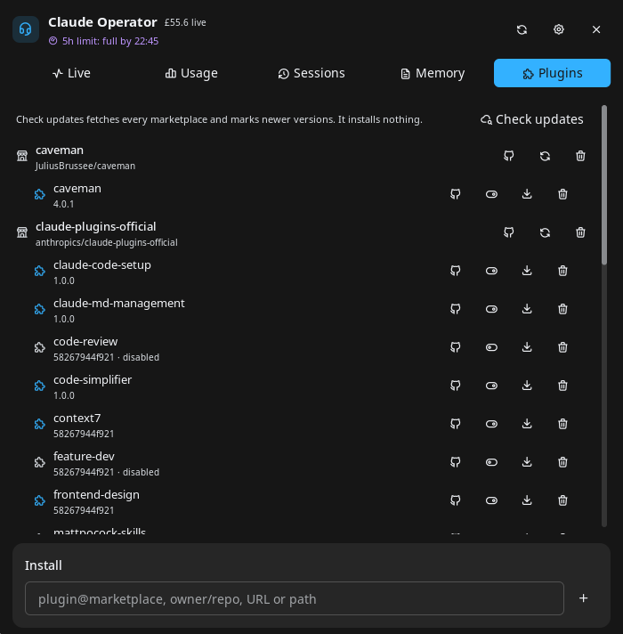 Plugins: marketplaces, plugins and the install box