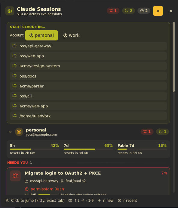 New session picker