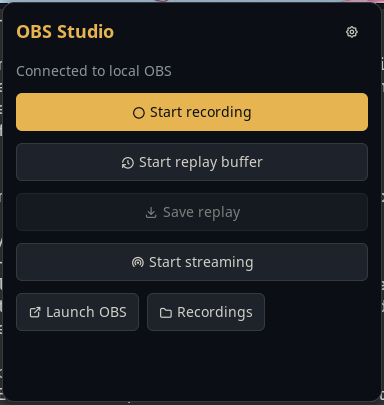OBS Control connected to local OBS