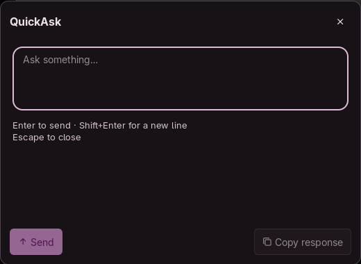 QuickAsk running in Noctalia