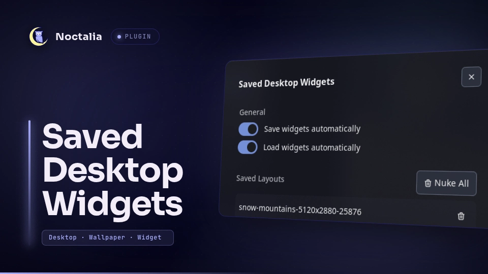 Saved Desktop Widgets
