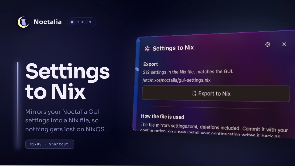 Settings to Nix