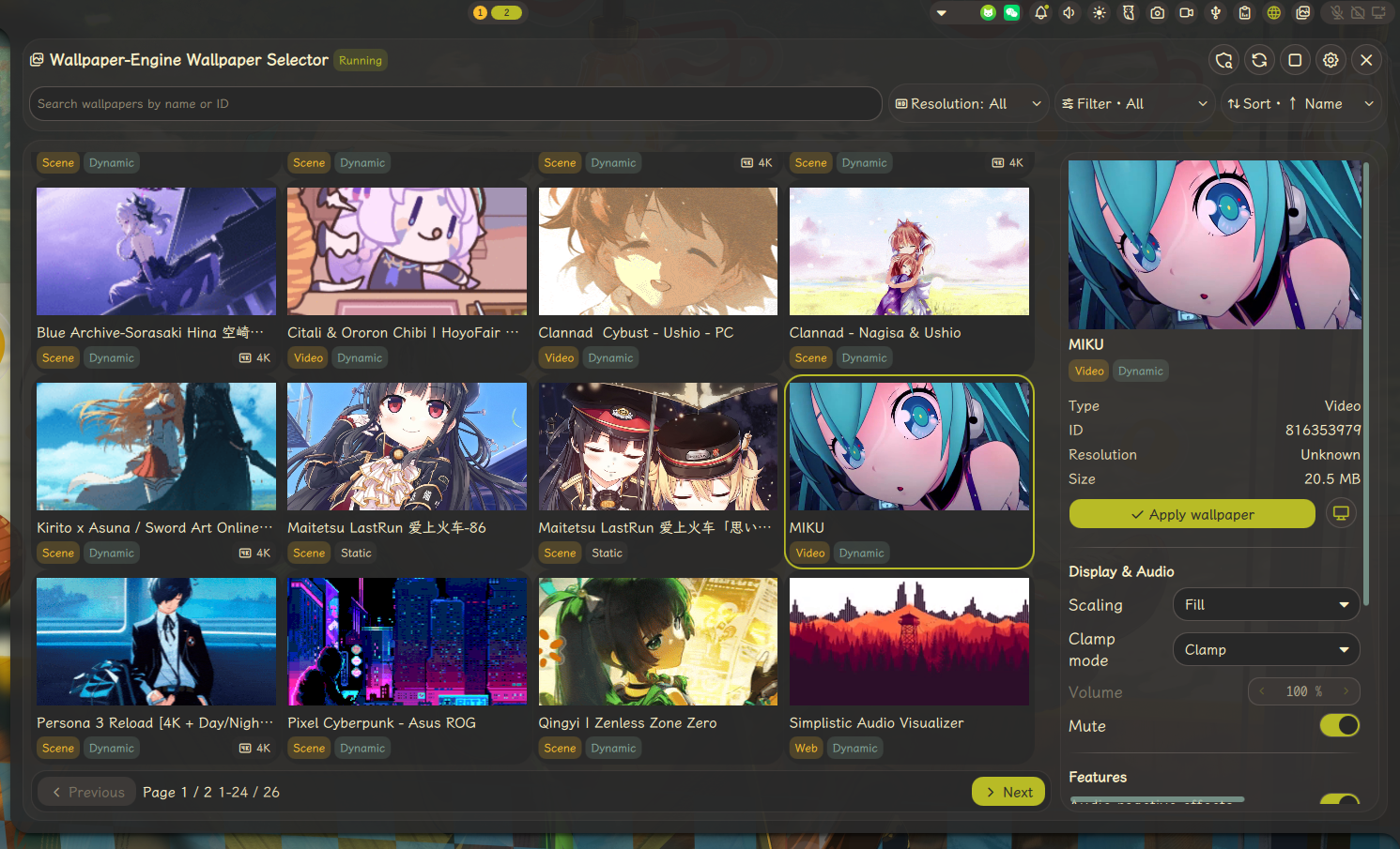 Linux WallpaperEngine Controller