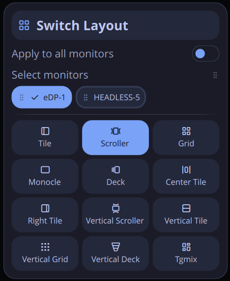 mango layout switcher