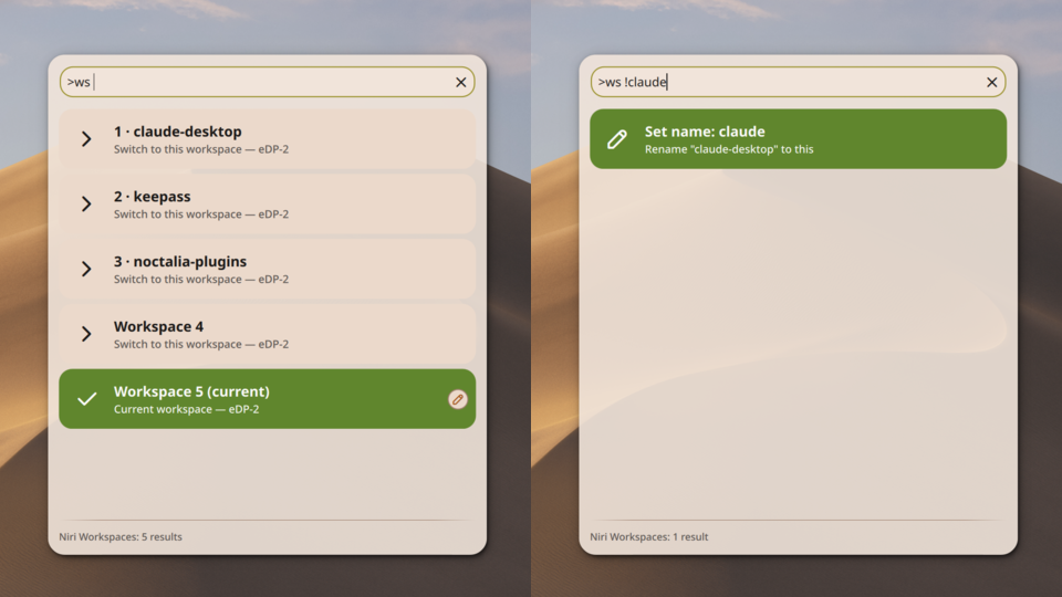 Niri Workspaces