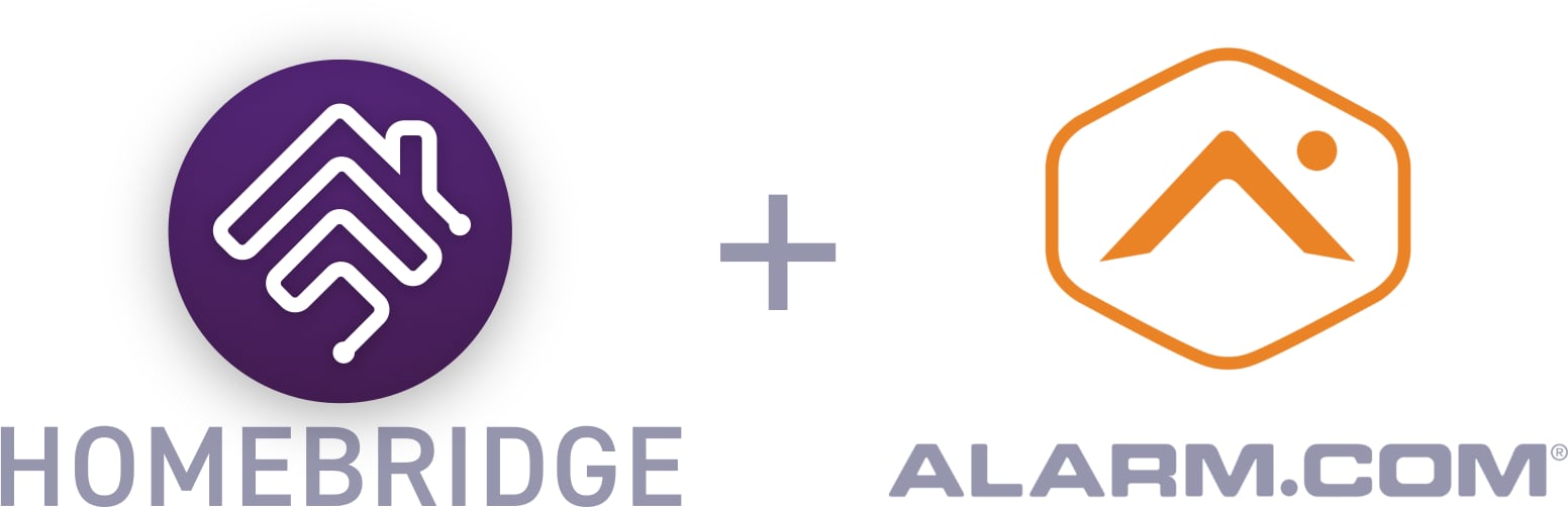 Homebridge and Alarm.com logos combined