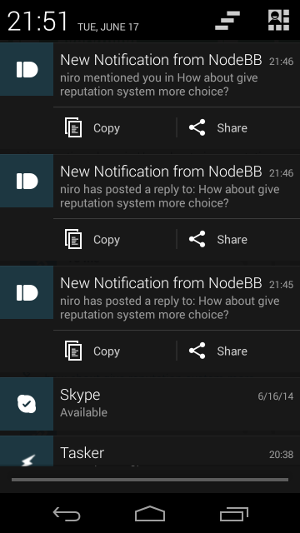 Push notifications on mobile phone