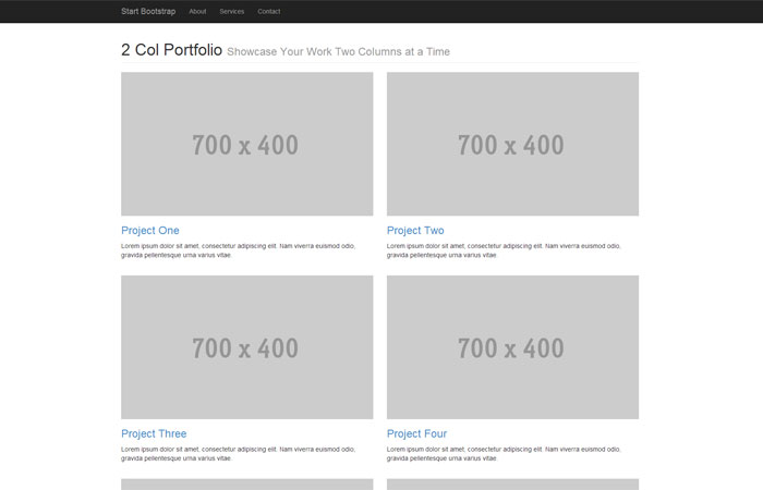 Two Column Portfolio Template for Twitter Bootstrap 3