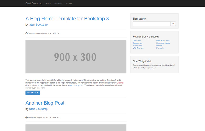 Blog Template with Logo for Twitter Bootstrap 3