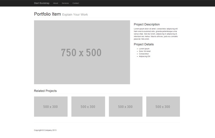 Portfolio Page Template for Bootstrap 3