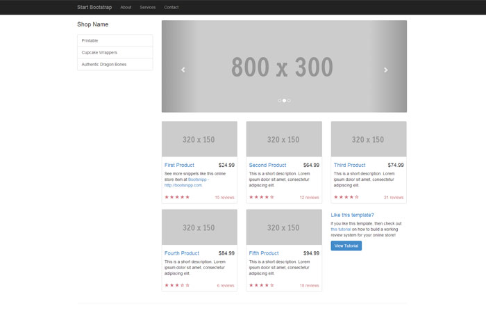 Shop Homepage Free Website Theme for Bootstrap 3