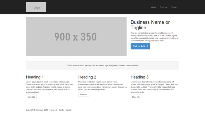 Small Business HTML Template for Twitter Bootstrap 3