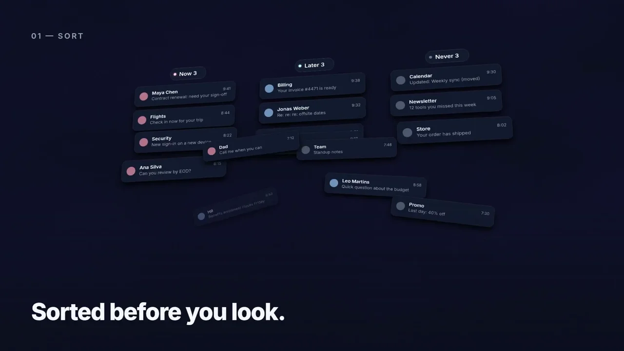 Serein, the inbox that sorts itself