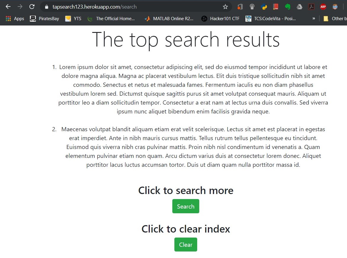 Image of results page