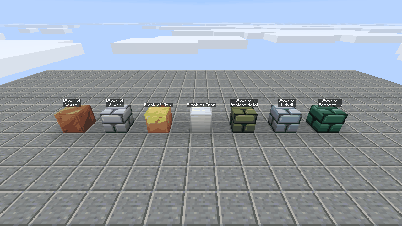 Storage blocks of every metal