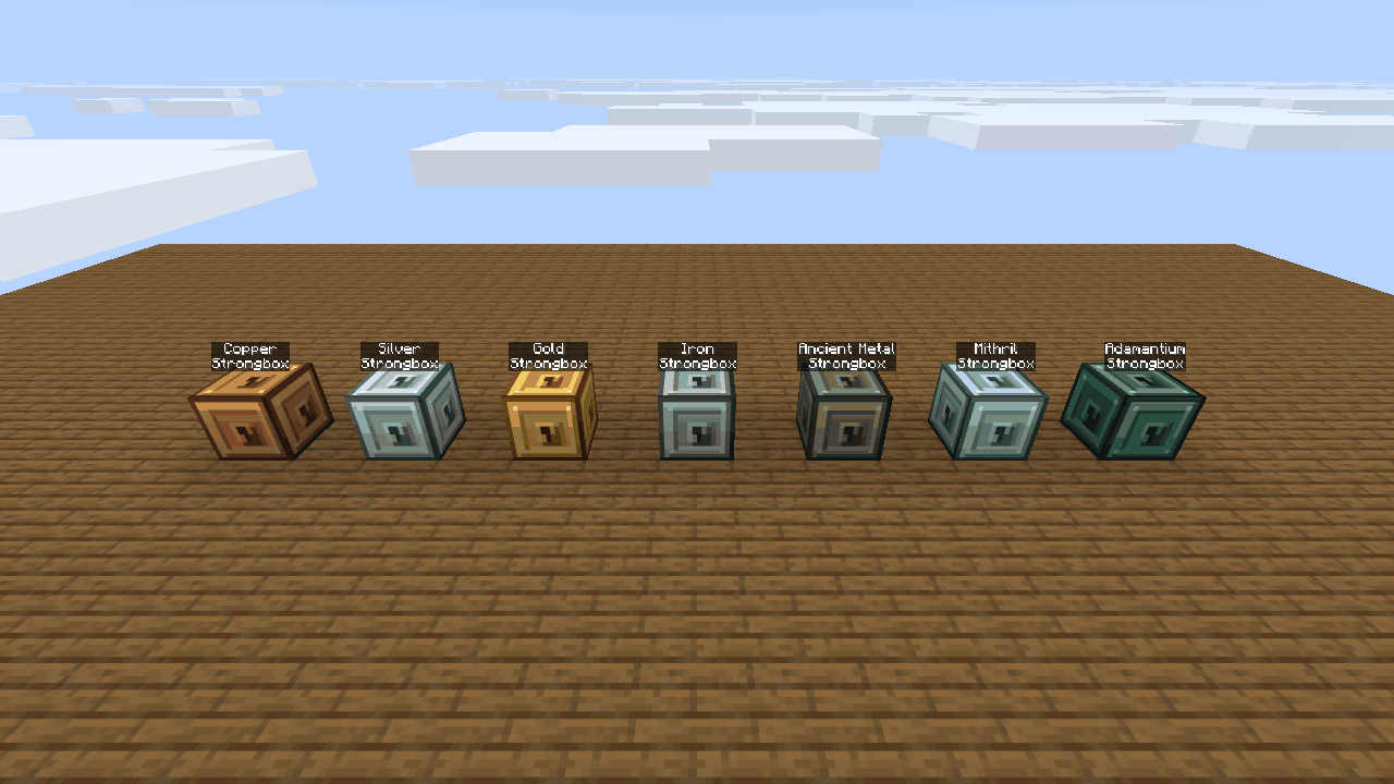 Strongboxes in seven metals