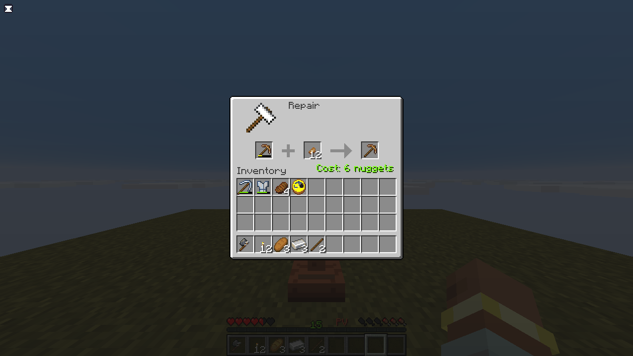 Copper anvil: full repair paid in copper nuggets