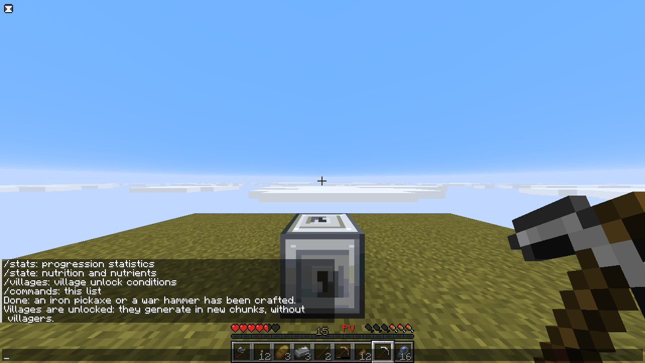 /commands and /villages (village unlock conditions)