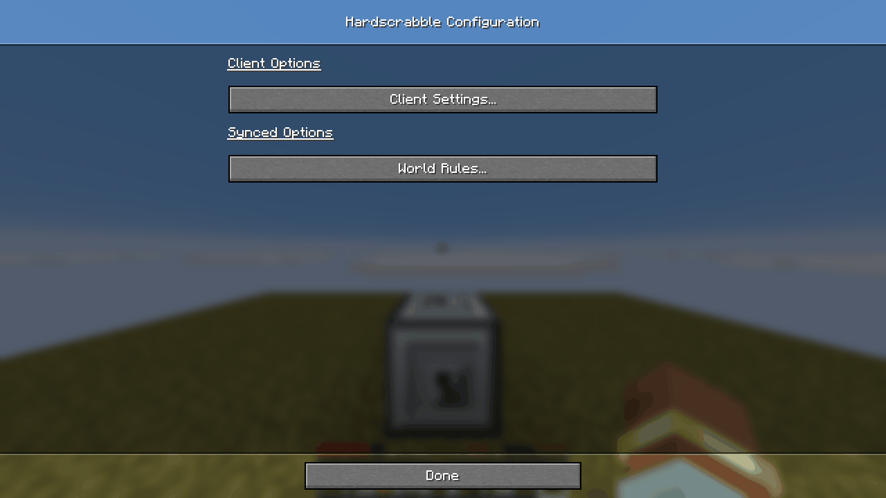 Config editor home: client settings and synced world rules