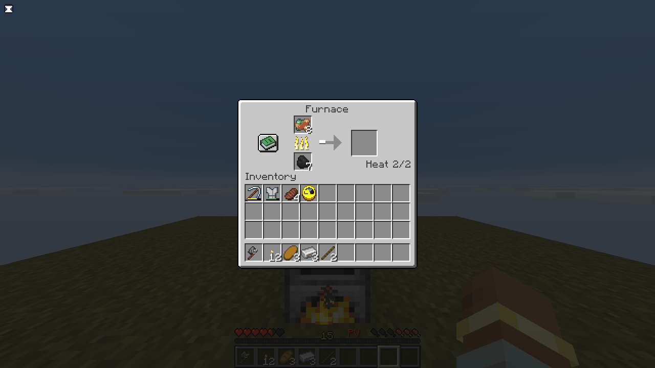 Stone furnace smelting raw copper at heat 2/2