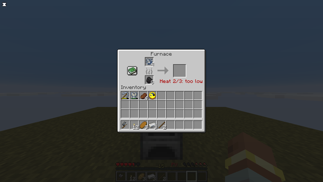 Raw mithril needs heat 3: the stone furnace is too cold