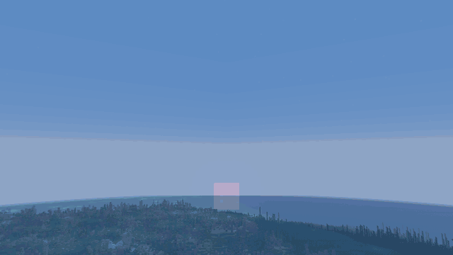 A blood moon rising at dusk