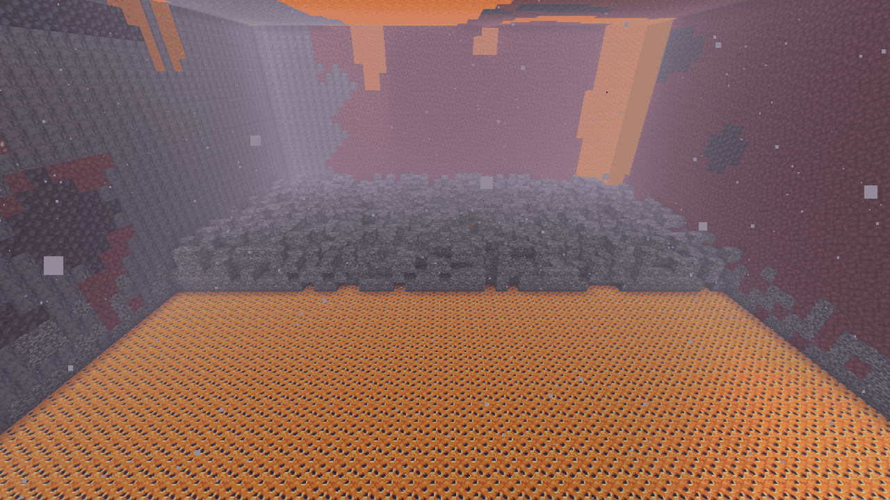 Nether floor cut open: the Core layer under the bedrock
