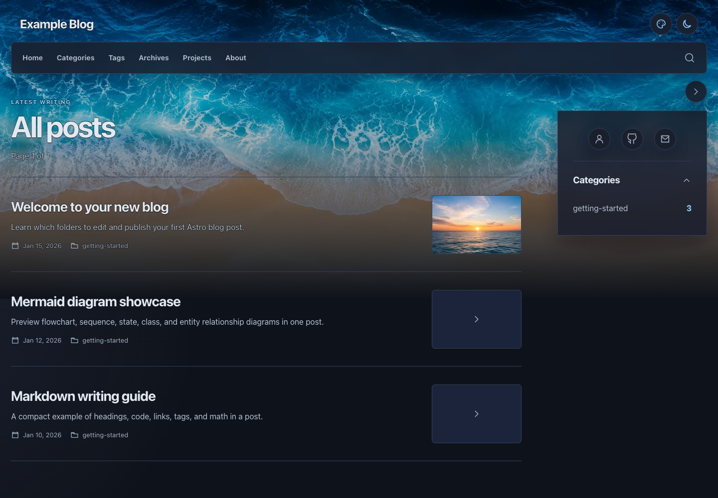 astro_blog_template 网站模板截图