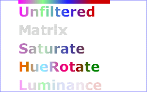 Example feColorMatrix — Examples of feColorMatrix operations