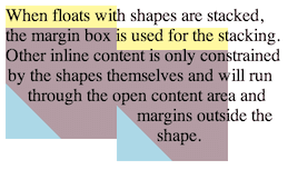 Stacking two floats with a small shape-outside