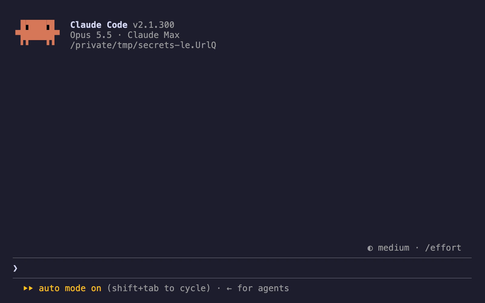 An agent in Claude Code calling the secrets-le MCP server