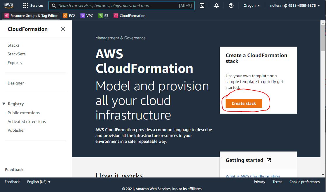 Cloud Formation - Create Stack