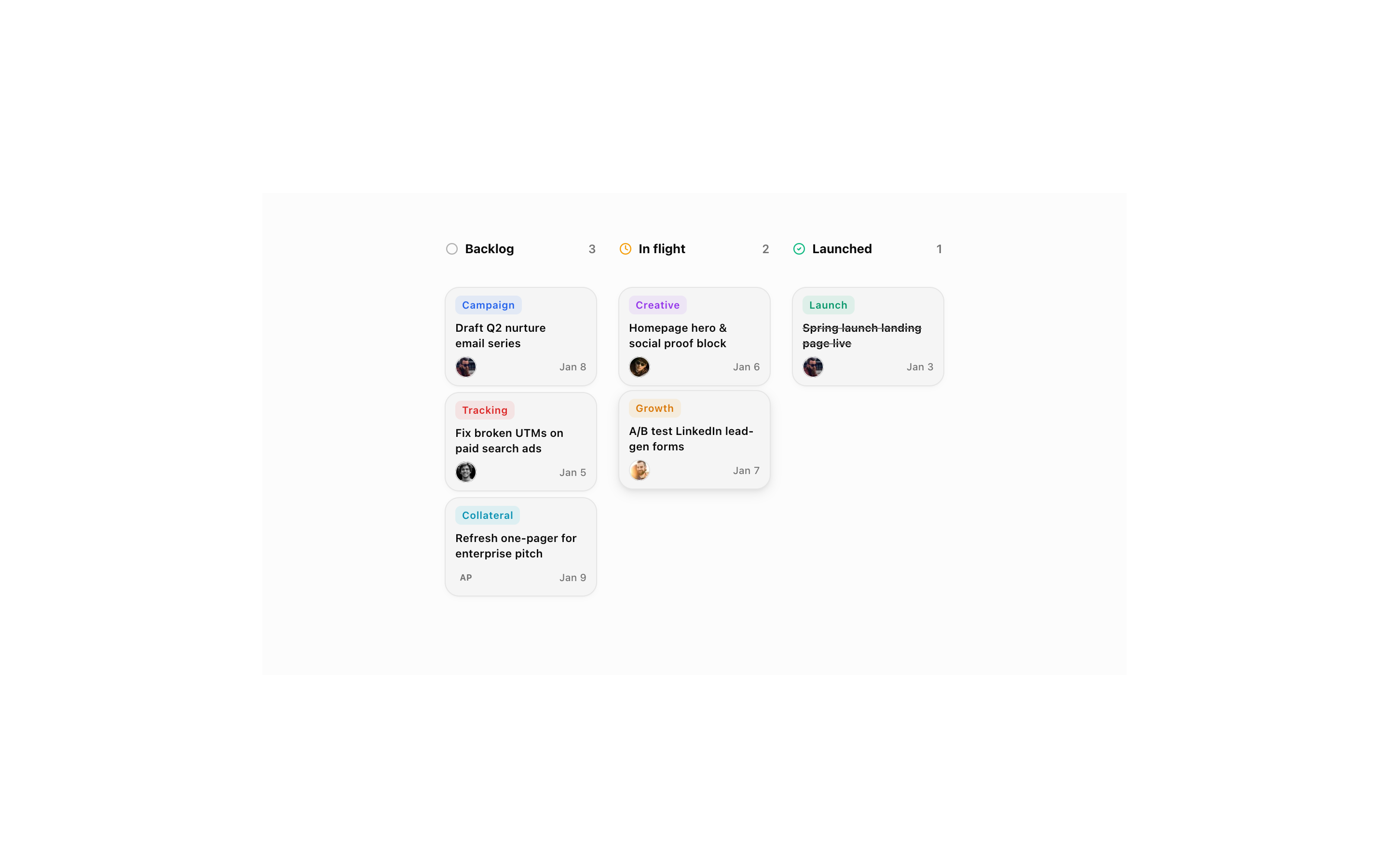 Kanban board component preview