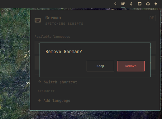 Removal confirmation in Gruvbox