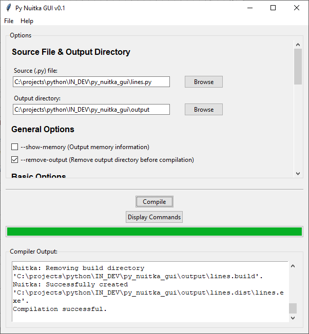 Py Nuitka GUI Screenshot