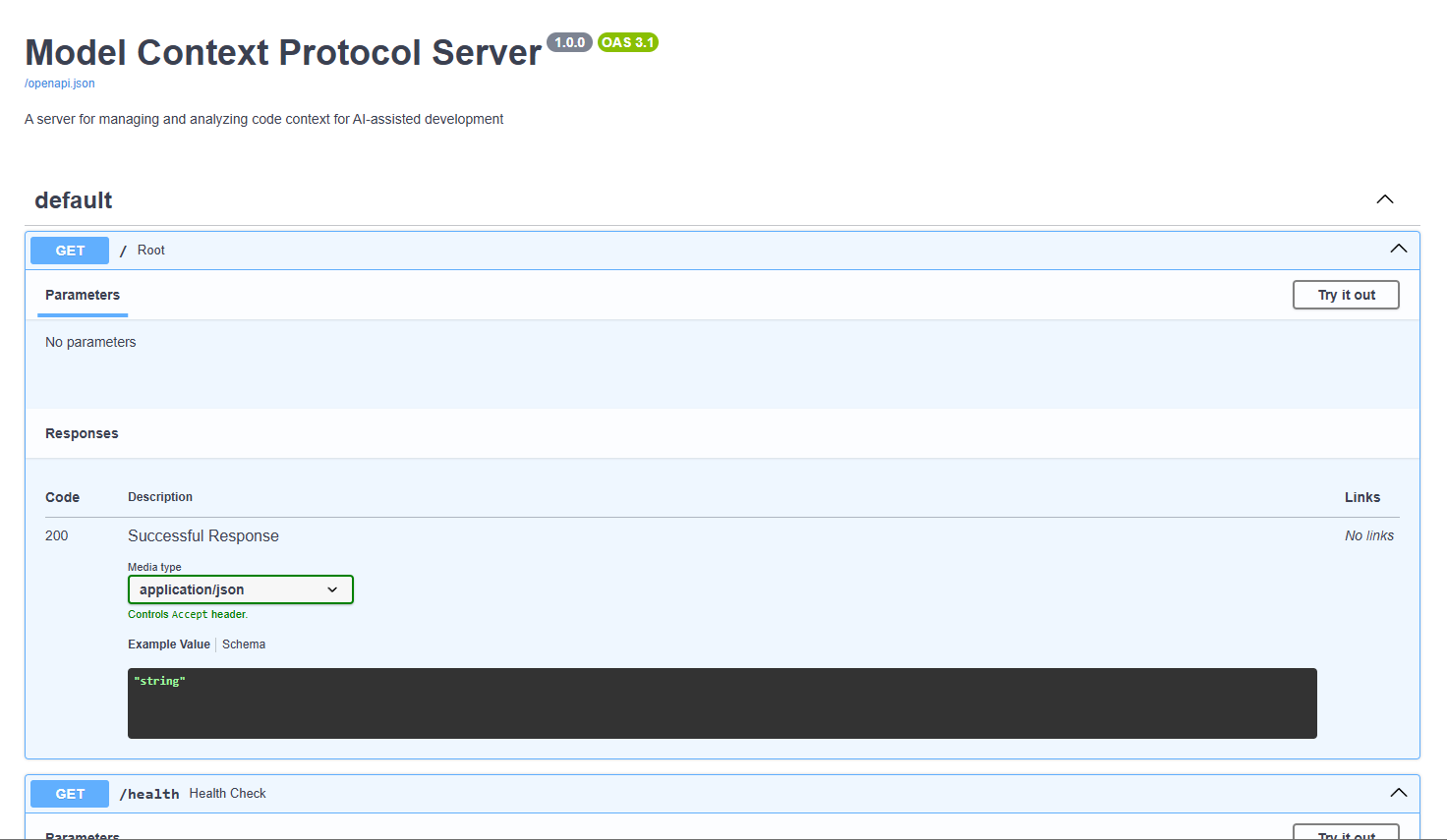 Vibe Model Context Protocol Server Screenshot