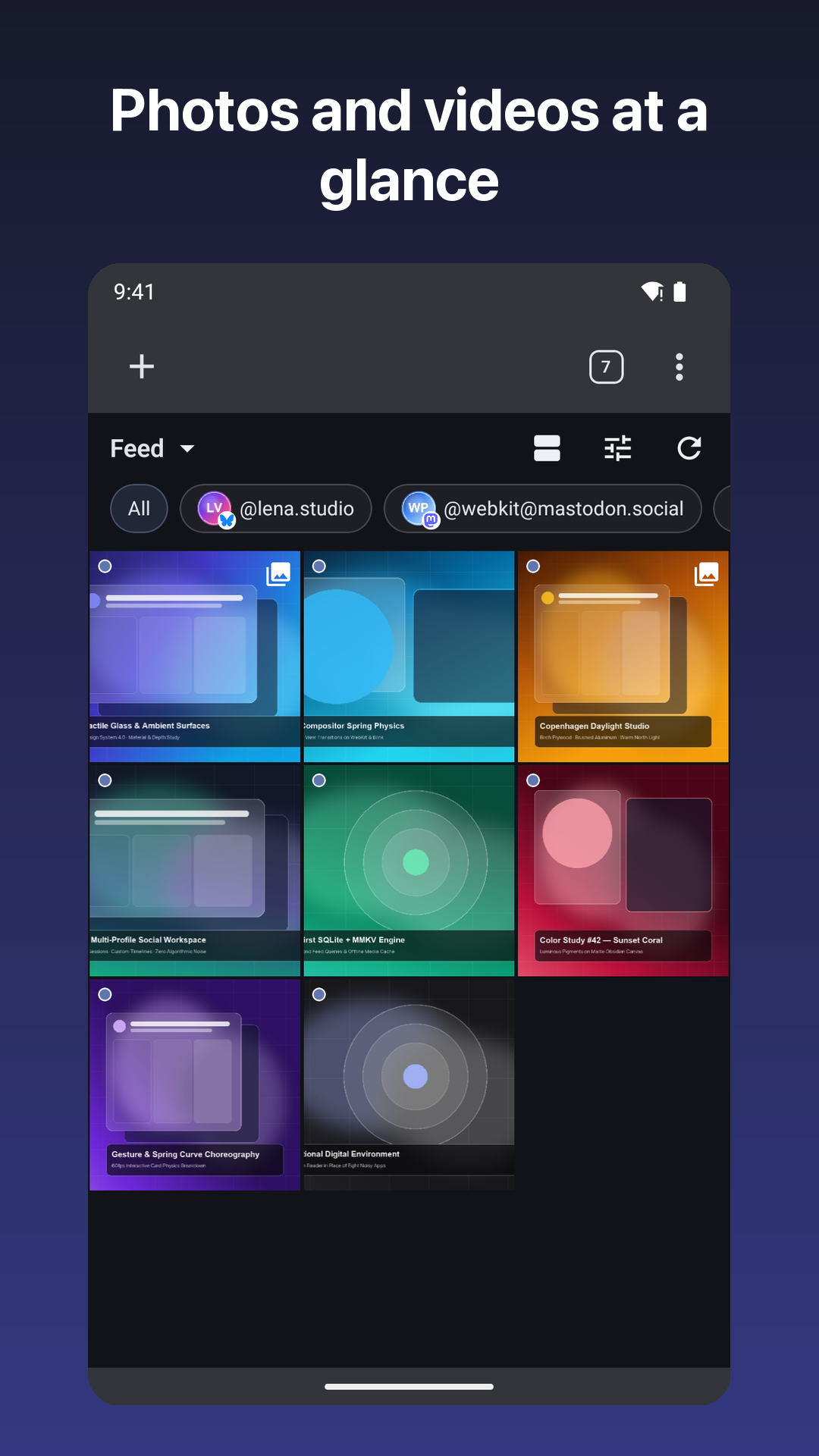 Photo and video grid
