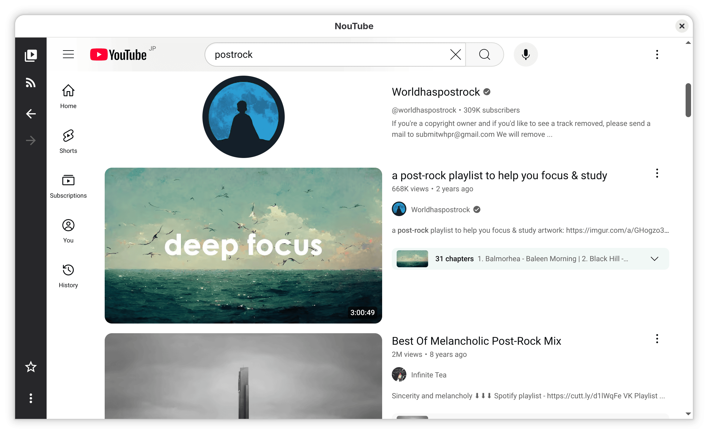 NouTube Desktop YouTube screenshot