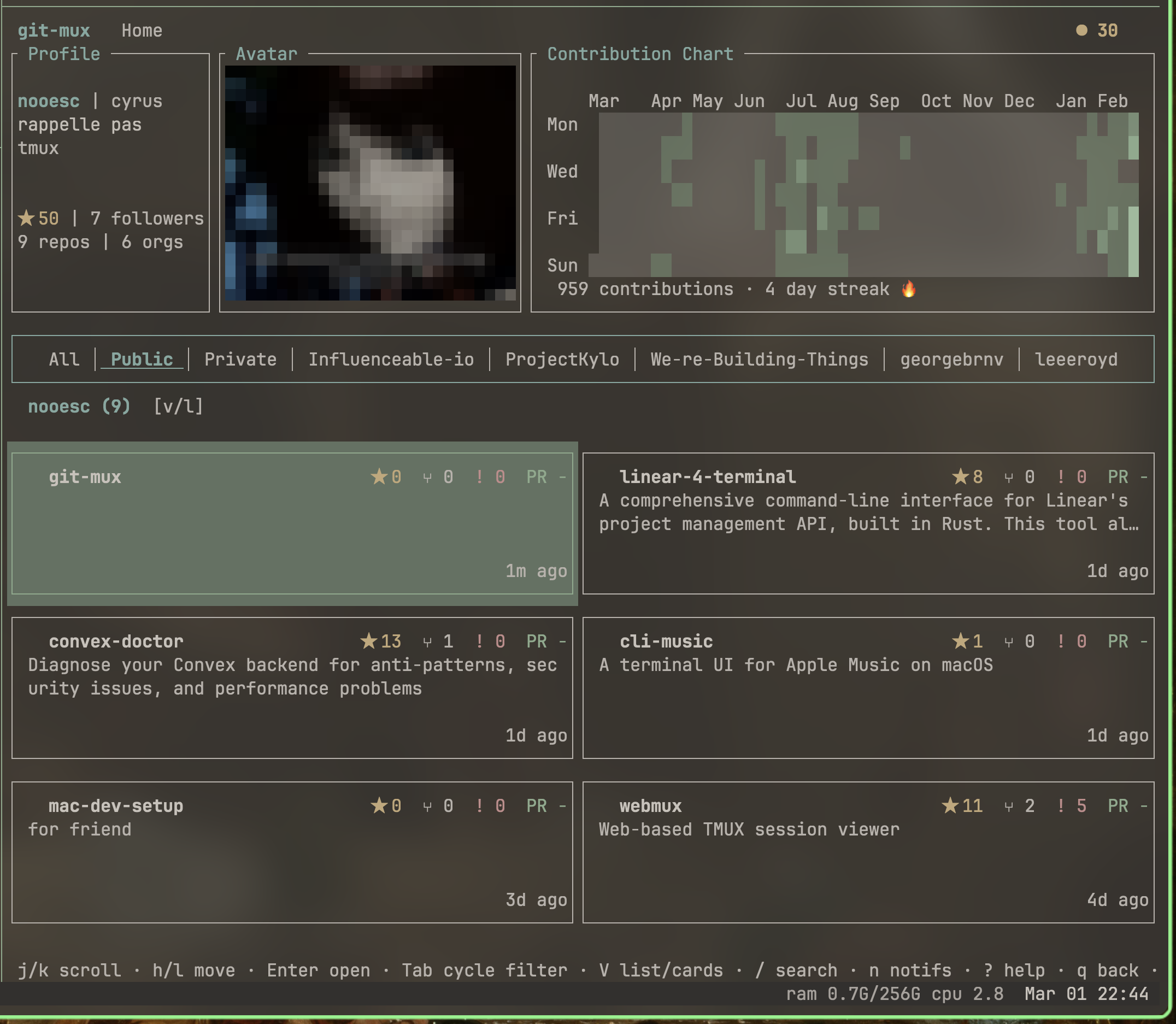 nooesc/git-mux cover