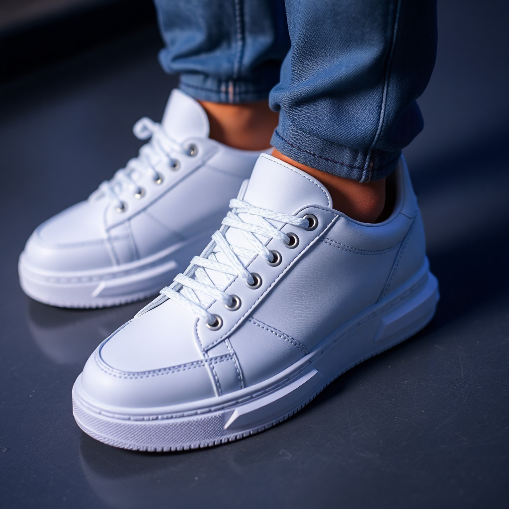 elegant white sneakers modern fashion shoes