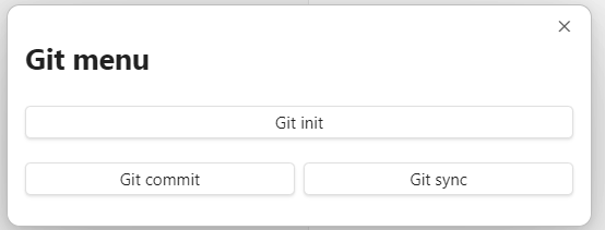 Git menu modal