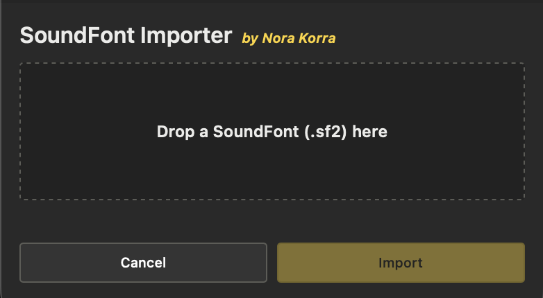 SoundFont Importer interface