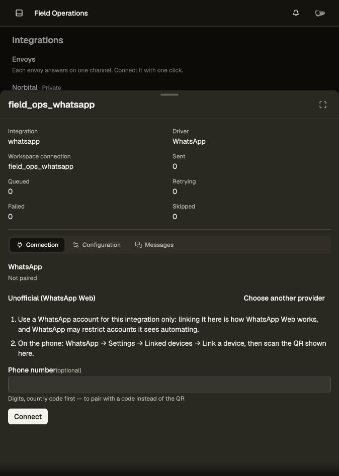 WhatsApp provider setup