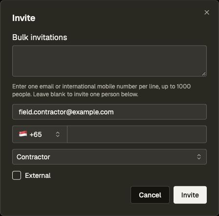 Invite a member into the Contractor role