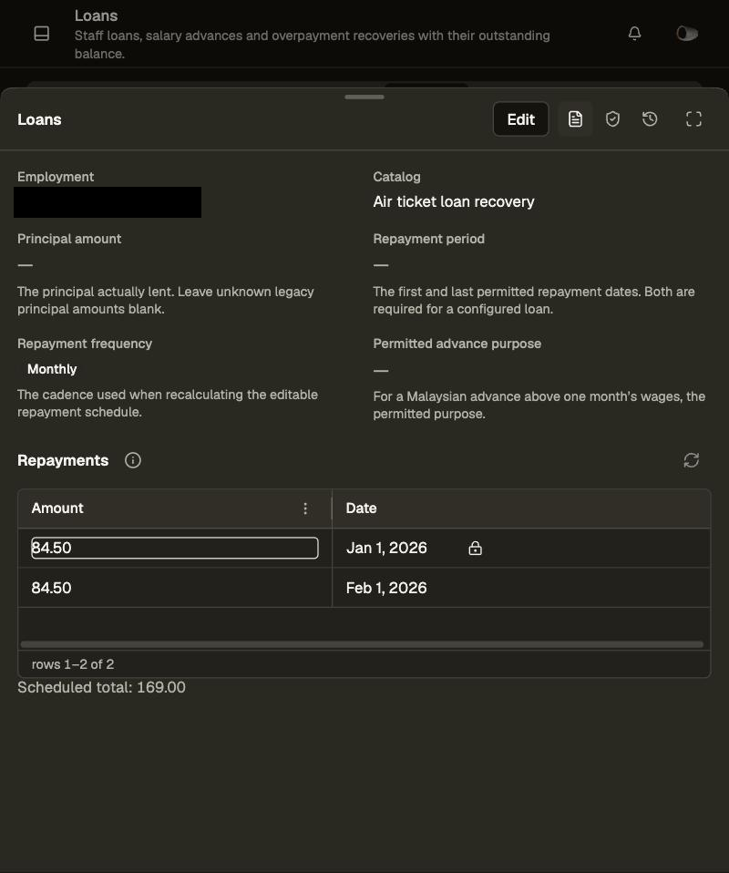 Locked repayment