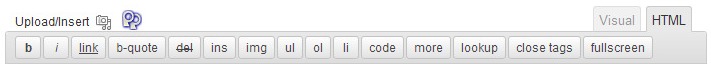 PiwigoPress shortcode generator above Post/Page editor usable with both Visual/HTML editor.