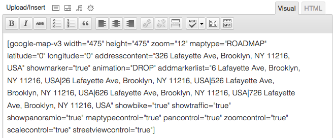 Gutenberg block in the editor