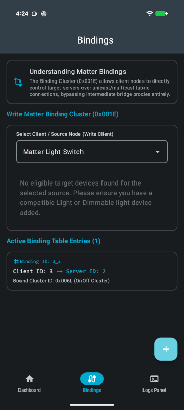 nRF Matter: Active Binding Table entry